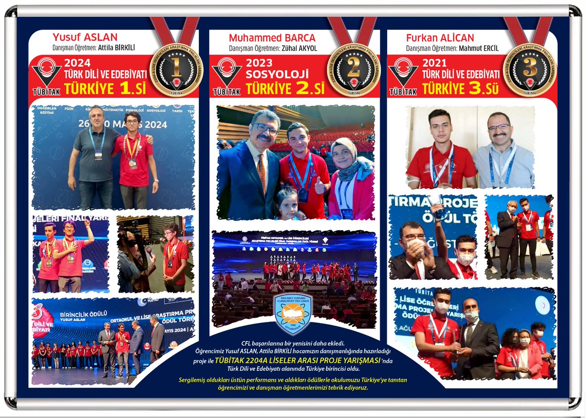 R.K. CUMHURİYET FEN LİSESİ (@cfl_21) on Twitter photo Son dôrt yılda 3 Türkiye derecesi.
CFL, <a href="/Tubitak/">TÜBİTAK</a> 2204-A Lise Öğrencileri Araştırma Projeleri Yarışması'ndaki başarılarıyla kendinden söz ettirmeye devam ediyor.
<a href="/Yusuf__Tekin/">Yusuf Tekin</a> <a href="/farukyelkenci/">Ömer Faruk Yelkenci</a>
<a href="/ProfHasanMandal/">Prof. Dr. Hasan Mandal</a> Son dôrt yılda 3 Türkiye derecesi.
CFL, <a href="/Tubitak/">TÜBİTAK</a> 2204-A Lise Öğrencileri Araştırma Projeleri Yarışması'ndaki başarılarıyla kendinden söz ettirmeye devam ediyor.
<a href="/Yusuf__Tekin/">Yusuf Tekin</a> <a href="/farukyelkenci/">Ömer Faruk Yelkenci</a>
<a href="/ProfHasanMandal/">Prof. Dr. Hasan Mandal</a>