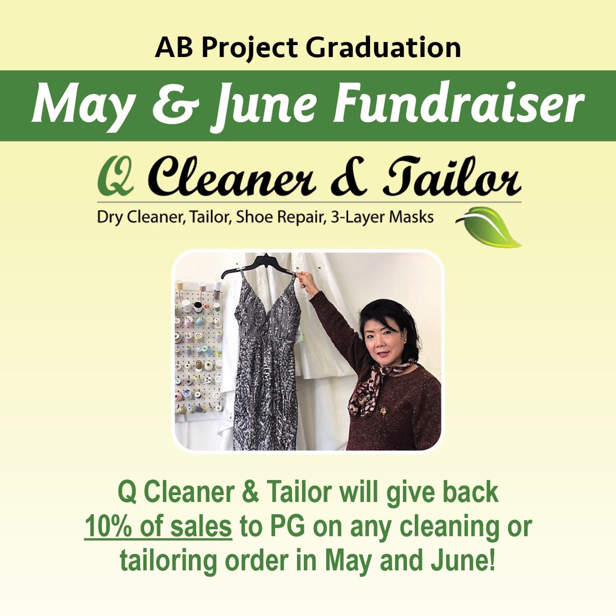 QCleanerTailor's tweet photo. CONGRATS AB graduates🎓🙌🎊!
Enjoy the AB Project Graduation @ABProjectGrad Celebration tonite. Q Cleaner & Tailor 159A Great Road Acton a proud annual supporter.
*Mention AB Project Grad + 10% of May & June dry cleaning & tailoring benefits cause*
#ActonMA #ABProjectGraduation https://t.co/NLiuzZeQgm
