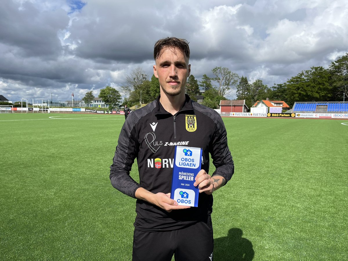 Andreas Helmersen er kåret til månedens spiller i OBOS-ligaen for mai måned.