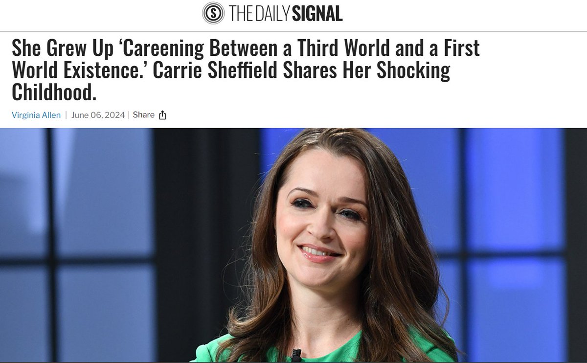 carriesheffield's tweet photo. America’s suffering record suicide and depression, but there’s a way out. My childhood with physical and mental abuse careened between Third World and First World existence, leading to depression and PTSD as an adult. Thank you #ProblematicWomen @DailySignal for letting me share how God redeemed my story. Listen here: https://t.co/EN5euCepk7