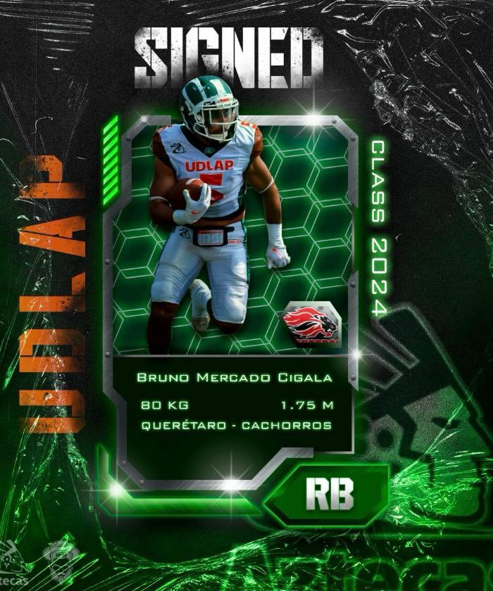 🙌🏻 SEGUIRÁ SUMANDO YARDAS EN CHOLULA… 

El RB Bruno Mercado continuará su carrera de 👨🏻‍🎓 Estudiante-Atleta 💪🏻 con los 🏹 <a href="/aztecasudlap/">Aztecas UDLAP</a> donde tras concluir su Licenciatura ahora realizará una Maestría. 

LIGA MAYOR 🇲🇽 ONEFA 2024 

#HablemosDeFootball🗣️🏈