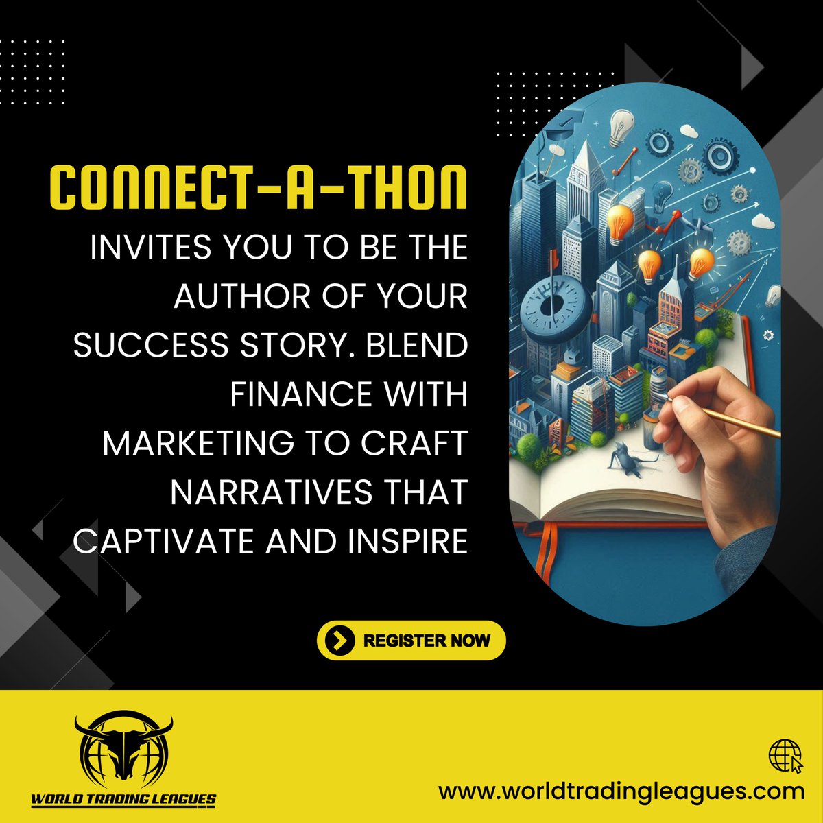 WTL_Leagues's tweet photo. Transform ideas into impact at
Connect-A-Thon! Harness the power of finance and marketing to shape your success. 🌐📚
Visit:- https://t.co/NATpWjnt7y
#ConnectAThon #AuthorSuccessStory #CraftingNarratives #CaptivateAndInspire #FinanceMarketingBlend #ConnectWithSuccess https://t.co/v4jcwBppb5