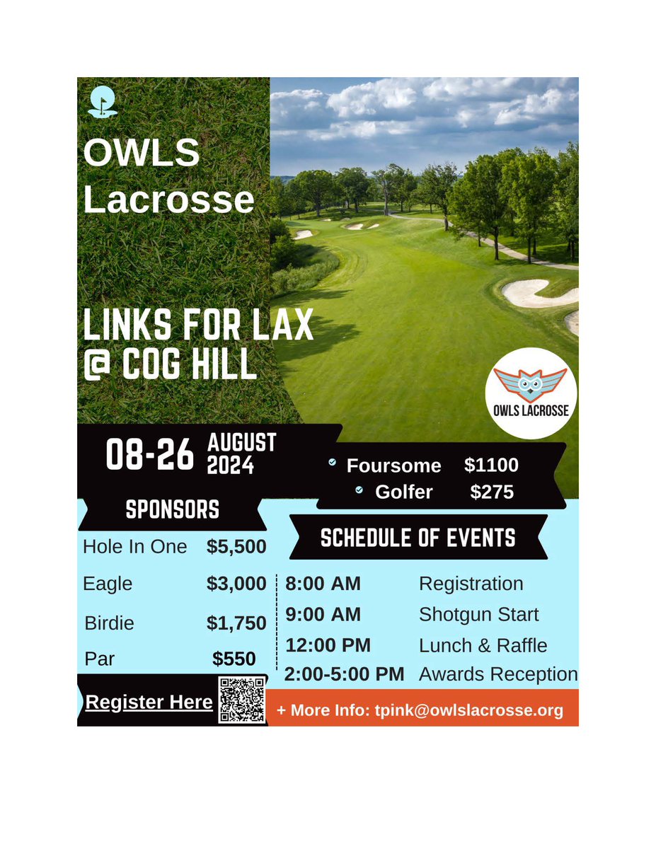 The <a href="/owlslacrosse/">Timberlane Owls Lax</a> is an Illinois non profit that changes students lives through mentorship, academic support, and enrichment experiences. You can support their mission by attending Links for Lax at Cog Hill. Thanks to the OWLS for supporting our 2024 All Star #Lacrosse Games!