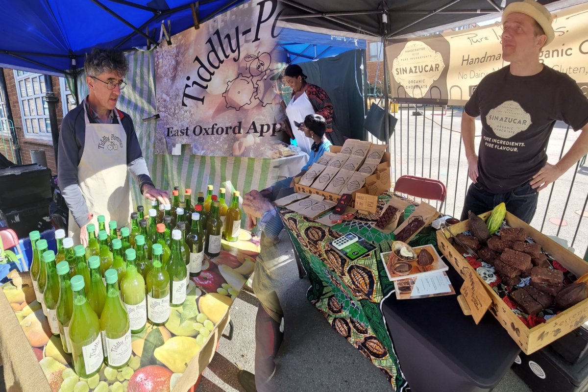 SHOP LOCAL at the market TOMORROW with

SIN AZUCAR

- pure, clean chocolate using only organic ingredients, no refined sugar, no soy, no additives, naturally vegan

TIDDLY POMMES

- superb pressed apple juice from local fruit

See you from 10am