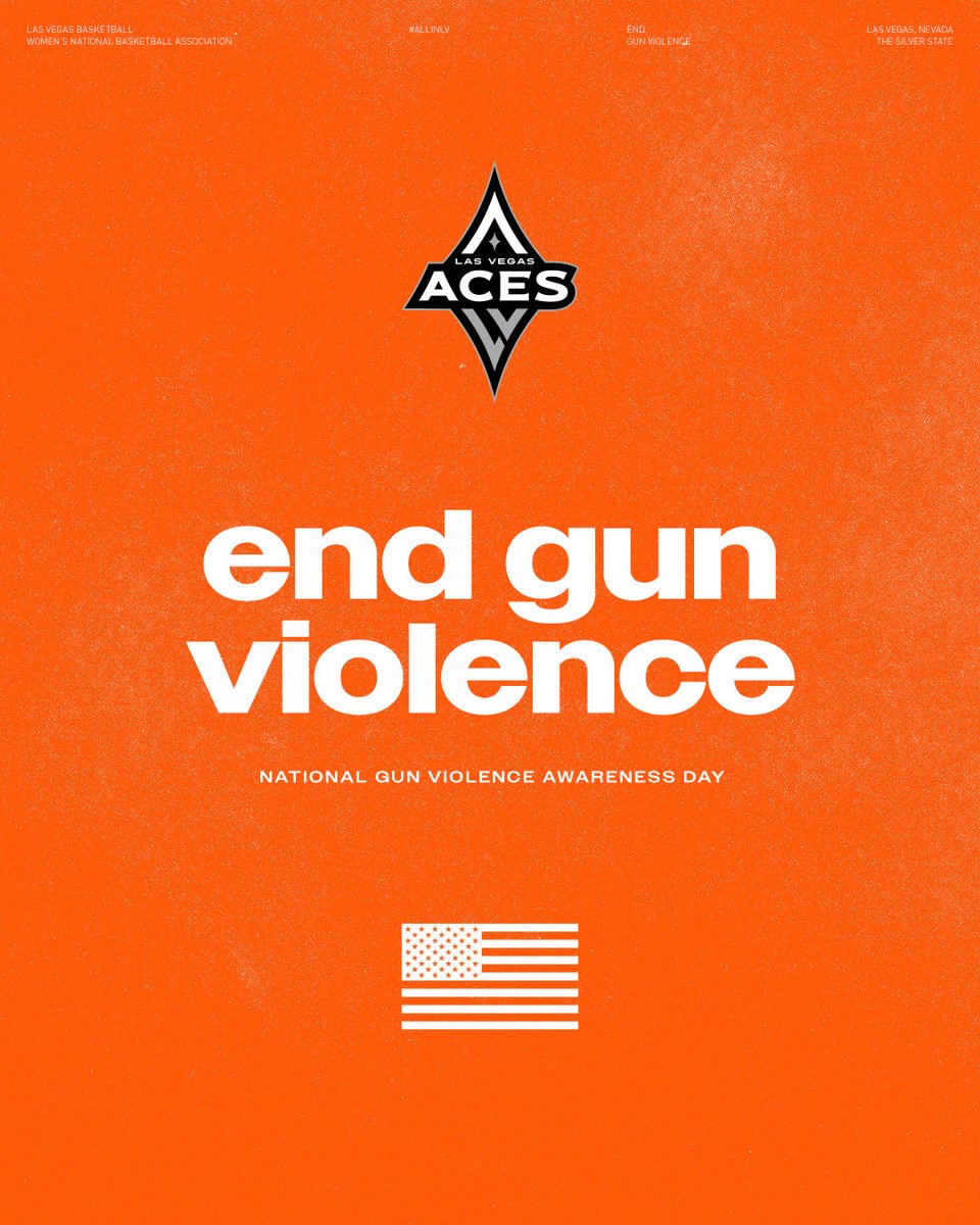 LVAces's tweet photo. As we begin #WearOrange Weekend, the Las Vegas Aces recognize National Gun Violence Awareness Day.

Today, #TeamWWearsOrange for the thousands of people whose lives are taken or forever changed by gun violence every year in America. We honor them with action by working to end the preventable gun violence crisis in our nation.