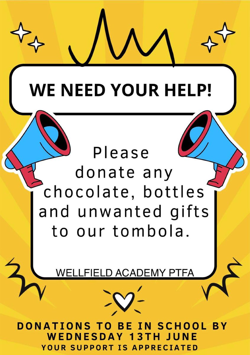 WellfieldPTFA's tweet photo. We are hosting a stall at @LeylandFest, and we would be grateful for any donations for our tombolla. Thanks in advance. https://t.co/T2QbaEYZX2