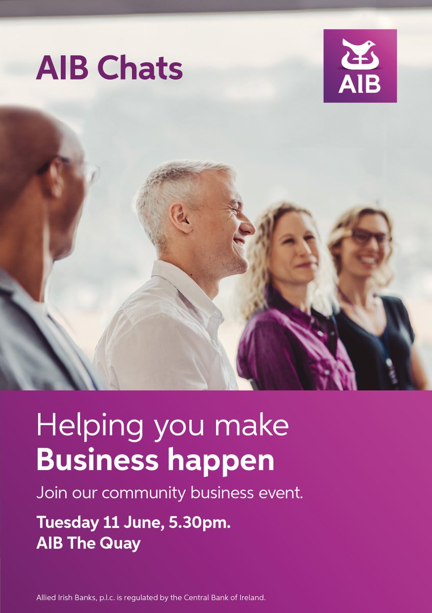 <a href="/aibireland/">AIB</a> The Quay, along with the <a href="/LEOWaterford/">LEO Waterford</a> are hosting an event to #supportlocalbusinesses and they would love to see you there.
 
How to book a place
Just email 934275@aib.ie to book a place or let me know you want to come along. We look forward to seeing you there.