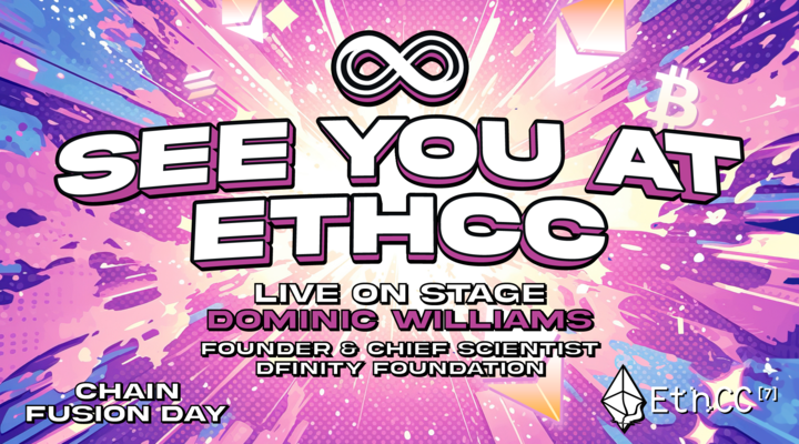 #ICP is headed to <a href="/EthCC/">EthCC - Ethereum Community Conference</a>🇧🇪

Picture a world where the intricacies of blockchain are merely a murmur in the backdrop &amp; dapp development is seamless

Experience this magic for yourself - swing by the booth, attend Chain Fusion Day, &amp; catch <a href="/dominic_w/">dom williams.icp ∞</a>'s keynote

See you there 👀