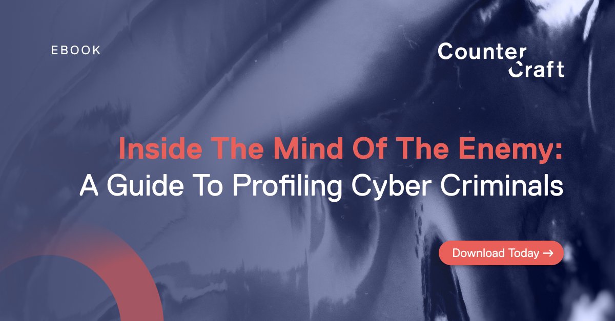 countercraftsec's tweet image. Do you know your #adversary? With our specific-to-you #threat #intelligence you can.
Adversary profiling can be used to predict behavior and adapt security strategies accordingly. Download our FREE eBook ‘Inside the Mind of the Enemy’ today to learn more. eu1.hubs.ly/H09xhZz0