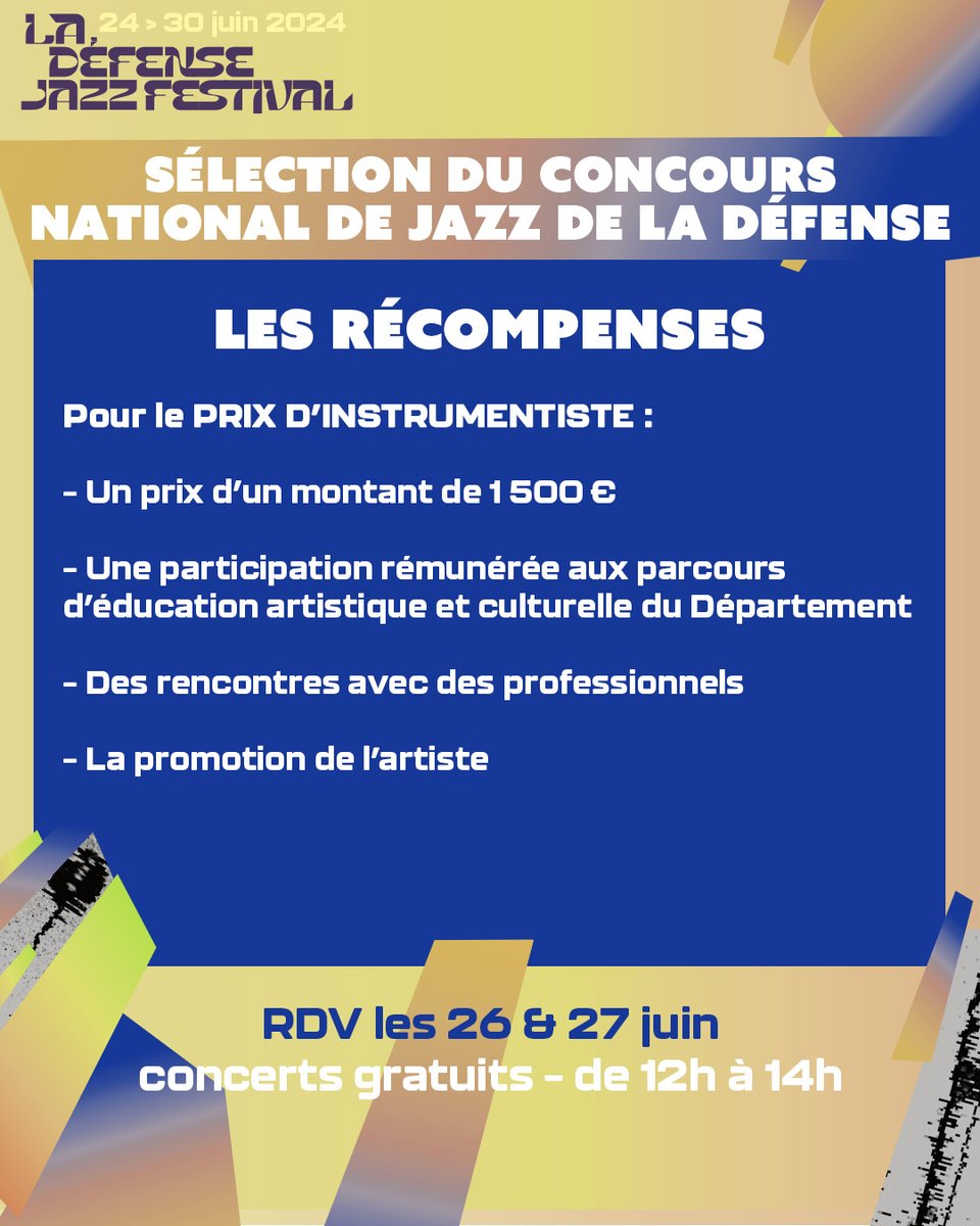 Sélection du Concours National de Jazz de La Défense 🌟🥁 Voici les 6 étoiles montantes du Jazz qui auront la chance de se produire les 26 &amp; 27 juin à La Défense !
Bravo à : Son Moeun Project • EAST ACES • LORD$ • Lea Maria Fries • Cosmic Keys • daoud !
#LDJF24 #hautsdesiene