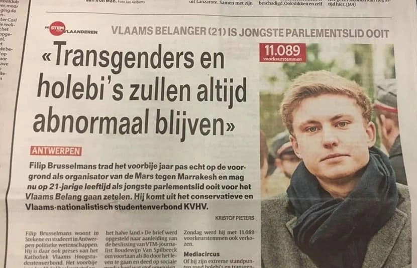 AndresAlvar3z's tweet photo. Het Vlaams Belang is een homofobe en transfobe partij. Niet vergeten. https://t.co/QOObh6tcJ8
