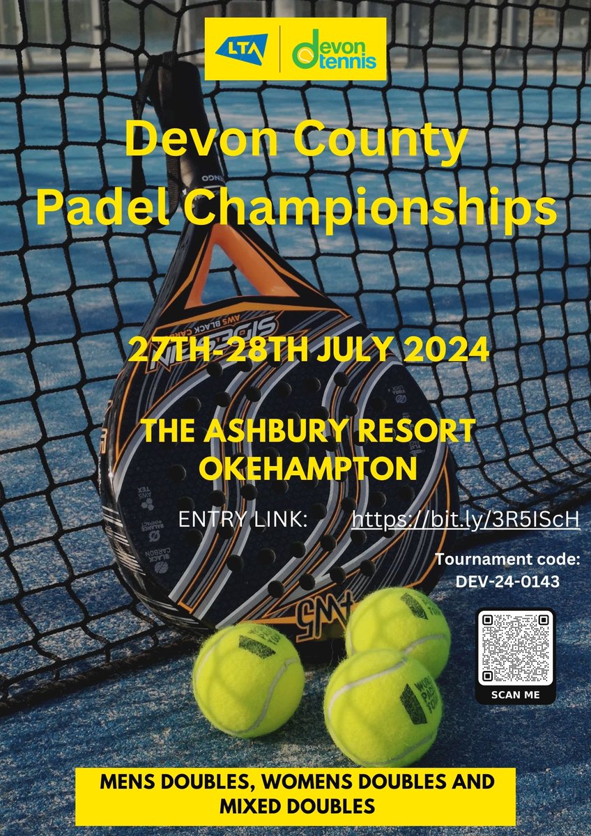 Entries now OPEN!!!!  All abilities welcome.  You do not to be a top rated player to play this event.  We want to see everyone who plays. Come along and give it a try and meet new players.
Entry Link: competitions.lta.org.uk/tournament/820…