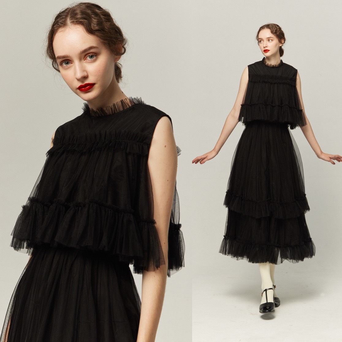 tnewties実は私300歳チュールフリルロング スカートチュールフリルトップ tnewties 実は私300歳 チュール フリル ロング スカート