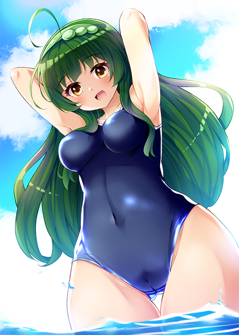 スク水ずんちゃんのお腹をさすってあげたかった #東北ずん子 