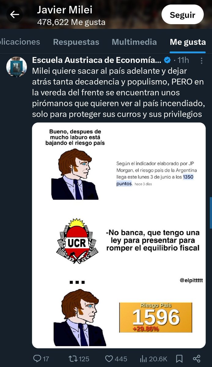 Mirá lo que likeó Milei (@mileilikea) on Twitter photo 