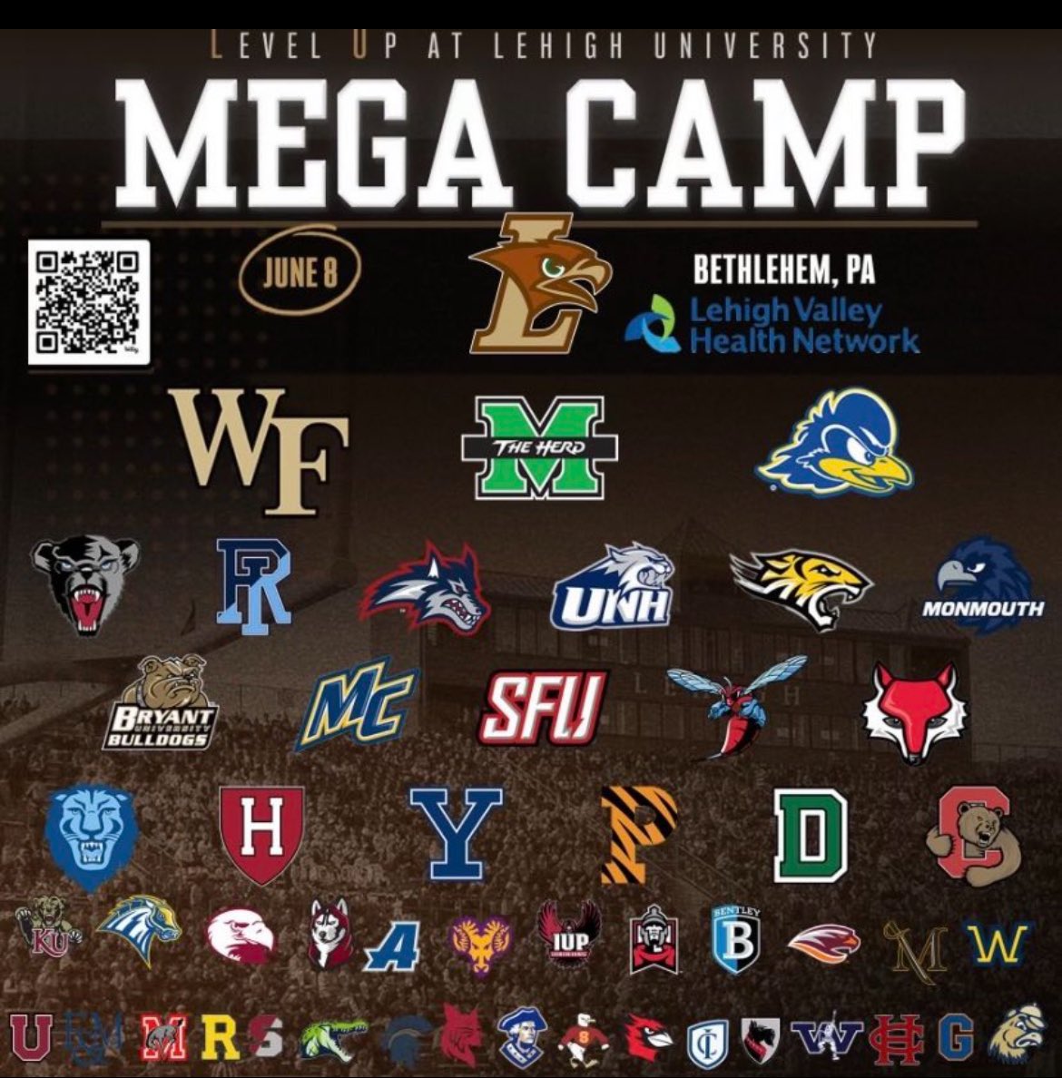 I will be attending <a href="/LehighFootball/">Lehigh Football</a>  mega camp tomorrow! <a href="/coachashann/">Ashley Ann</a> <a href="/CoachSeumalo/">Andrew Seumalo</a> <a href="/CoachMartinoSBU/">Steven Martino</a> <a href="/CoachSqualli/">Mehdi Squalli</a> <a href="/Bucknell_FB/">Bucknell Football</a> <a href="/CoachDNewbury/">Daulton Newbury</a> <a href="/CoachWoody2/">Woody Blevins</a> <a href="/CoachMarshall/">Vincent Marshall</a> <a href="/CoachDiCenzo/">Dan DiCenzo</a> <a href="/realcoachvince/">Vincent Giacalone</a> <a href="/DartmouthFTBL/">Dartmouth Football</a> <a href="/CoachGrigs619/">Kerry Grigsby</a> <a href="/CoachYoniOffit/">Yoni Offit</a> <a href="/yalefootball/">Yale Football</a> <a href="/UConnFootball/">UConn Football</a>