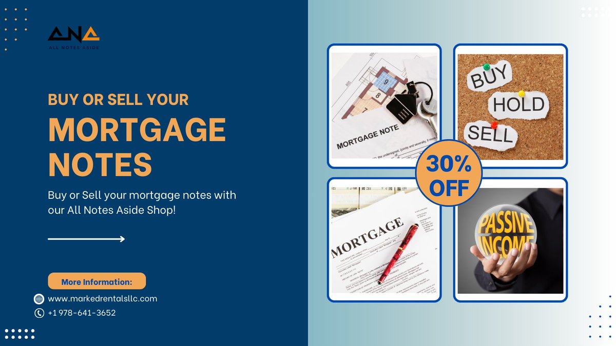 Buy & sell mortgage notes easily with All Notes Aside Shop by Marked Rentals LLC!
🔹 Choose 1st/2nd position 
🔹 Pick performing/non-performing 
🔹 Review documents 
🔹 Start due diligence
#mortgage #mortgagenotes #noteinvesting #passiveincome #Investment #realestateinvestor