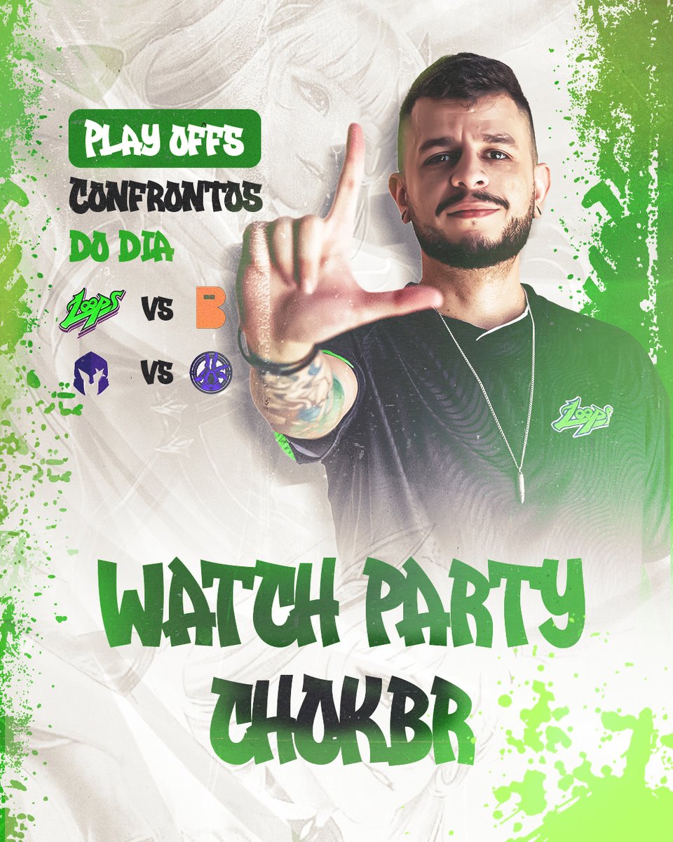 Hoje eu acordei, lembrei que tem <a href="/loopsesports/">Loops</a> valendo uma vaga na FINAL WINNER do #CHOKBR e é óbvio que a nossa Watch Party começa às 12:50. Te vejo lá?

Ah, e essa arte braba foi feita pelo <a href="/AtreuSHok/">AtreuS</a>