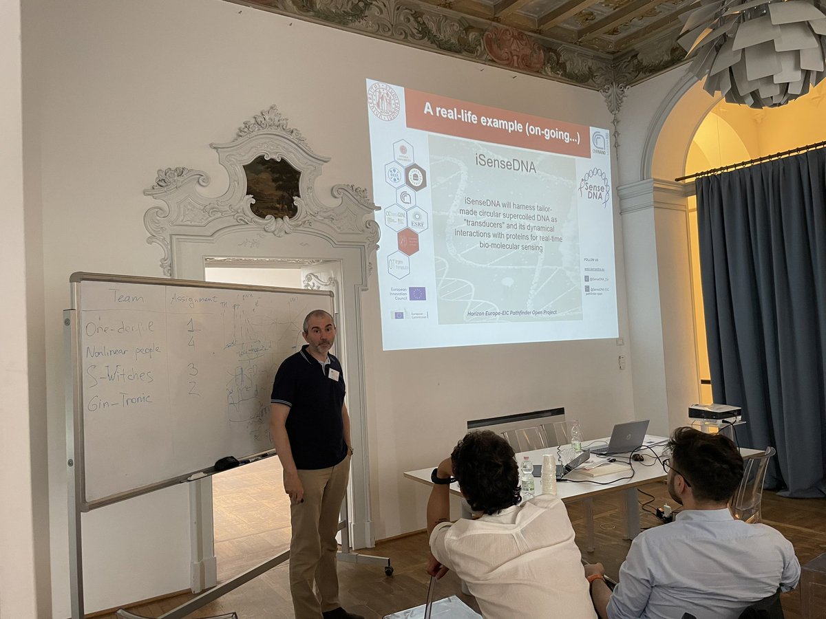 Plasmonica's tweet photo. #Plasmonicaschool has been sponsored also by @iSenseDNA_Eic project from @EU_Commission and we are having a nice overview about the project idea and goals by Stefano Corni from @UniPadova @discunipd! https://t.co/GUwBZean8L