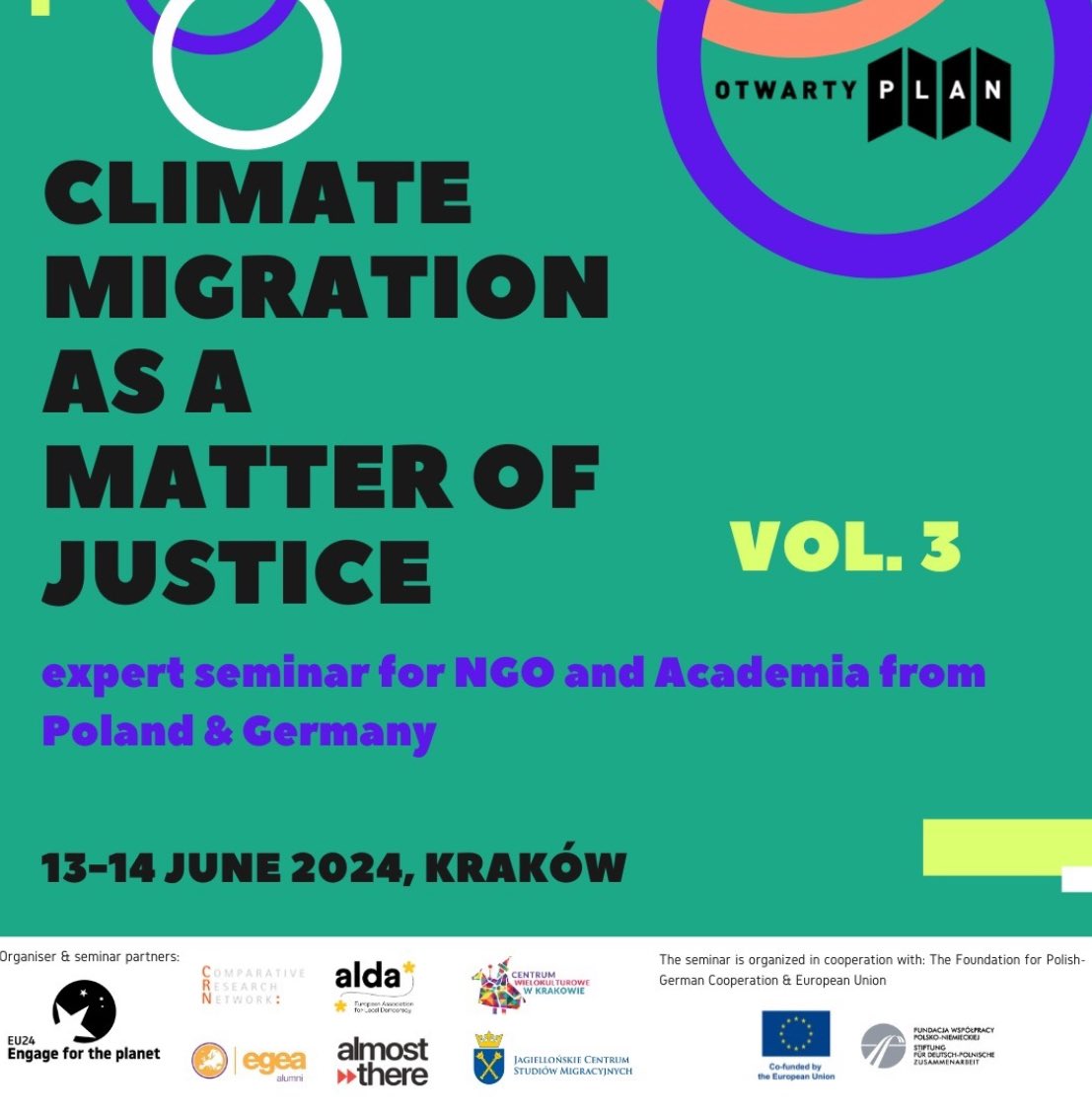 EU24_4THEPLANET's tweet photo. 🌍 Join us for a unique seminar on Climate Migration! 🌍

🗓️ June 13-14, 2024
📍 Krakow, Poland

Explore climate change-induced migration and its connection to social justice at "Climate Migration as a Matter of Justice."
🔗 Register now https://t.co/1Kbl6oHH81

#EU24 https://t.co/CpvCObJGd8