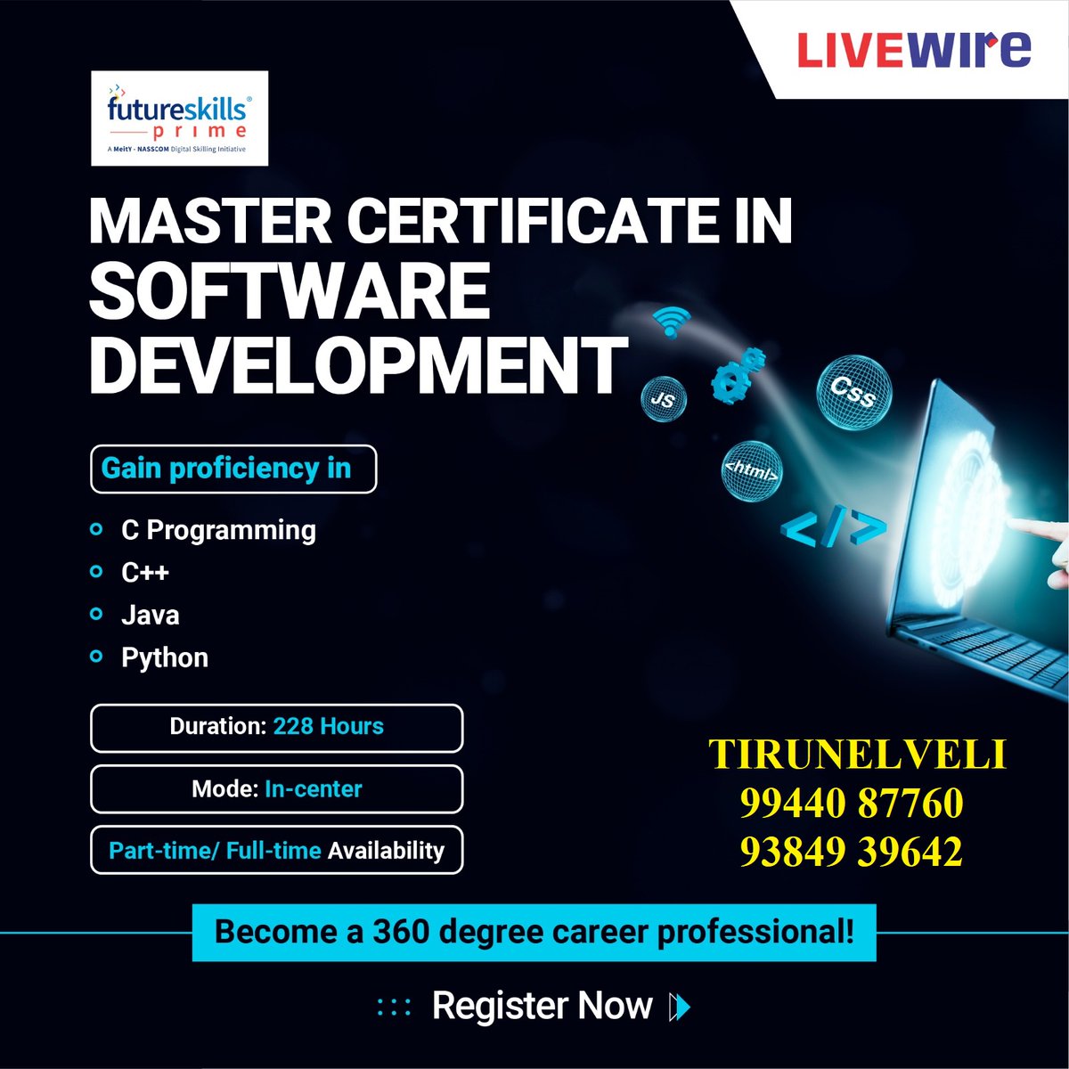 LWRTirunelveli's tweet image. 📊Future-proof your career! Gain proficiency in C, C++, Java, and Python. Enroll in our top-rated #softwaredevelopmentcourses and transform your passion into expertise. #codinglife #CodeMasters #learntocode #programmingcourses #CodeWithUs #cprogramming #cppprogramming