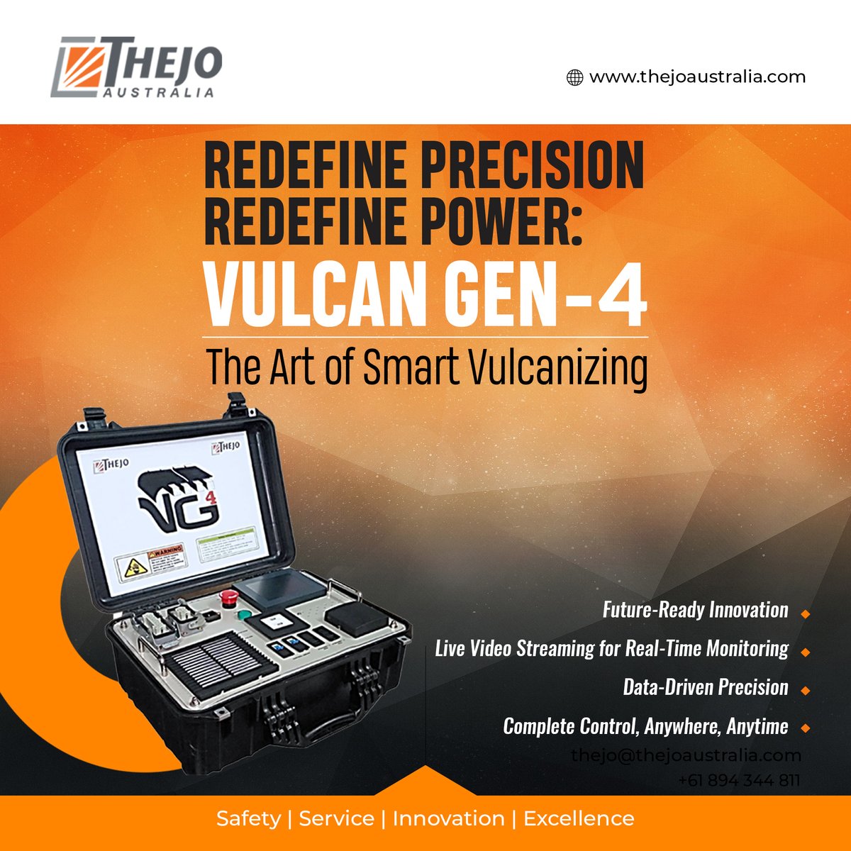 thejoaustralia's tweet image. Introducing Vulcan Gen-4 – The Art of Smart Vulcanizing!  🚀🛠️

Contact us to learn more about Vulcan Gen-4
🌎: thejoaustralia.com
📨: thejo@thejoaustralia.com
☎: +61 8 9434 4811

#VulcanGen4 #SmartVulcanizing #PrecisionAndPower #IndustrialInnovation #FutureOfVulcanizing