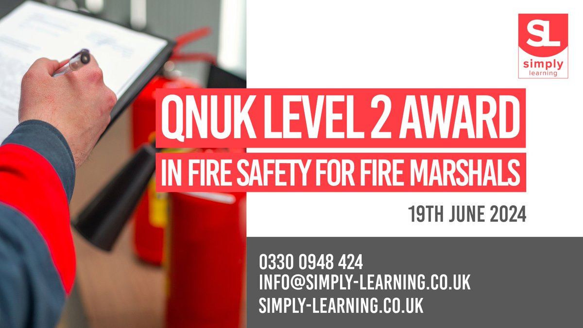 _SimplyLearning's tweet image. You&apos;re on fire! 🔥 

🧯 Well you won&apos;t be for too long after this course...

💥QNUK Level 2 Award in Fire Safety for Fire Marshals💥 

19/06/2024

Book online now 👉  simply-learning.co.uk/courses/qnuk-l…

#FireMarshal #FireSafety