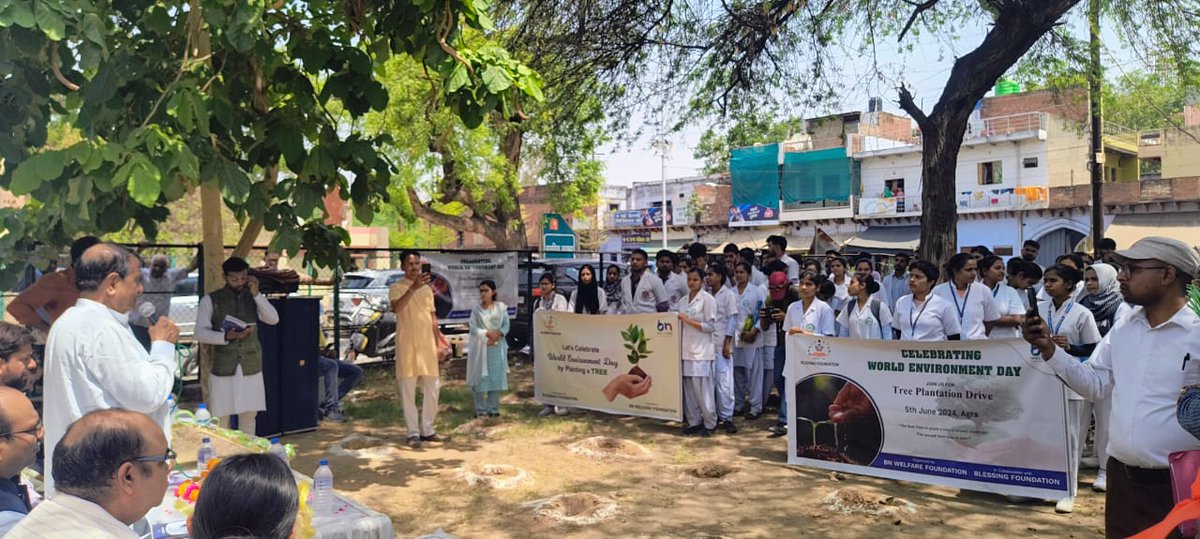 We_BlessingF's tweet photo. In celebration of #WorldEnvironmentDay, we've plant 5,000 trees in Agra City. This initiative, under CSR, aims to create a greener, healthier future. We're committed to nurturing plants for a year to ensure their growth and sustainability. @TheBNGroup https://t.co/SNQVCG4udw