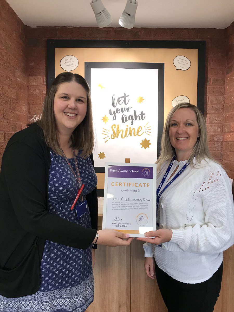 Congratulations to Treeton C of E Primary school on being presented with their Prem Aware Award 🤩 Thanks Mrs H for taking this forward 😍 💜⁦<a href="/_SmallestThings/">The Smallest Things</a>⁩  #makingadifference