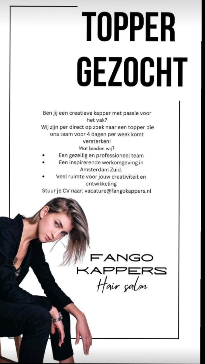 Gezocht kapper. Voor meer losse betaalde opdrachten en vast werk BestAtMedia / #vacature #gezocht #baan #banen #job #jobs #BestAtMedia #BAMedia #werk #werkaangeboden #kapper #kappergezocht #werkenalskapper #socialmediamarketing #personeel #personeelgezocht / <a href="/BestAtMedia/">@BestAtMedia</a>