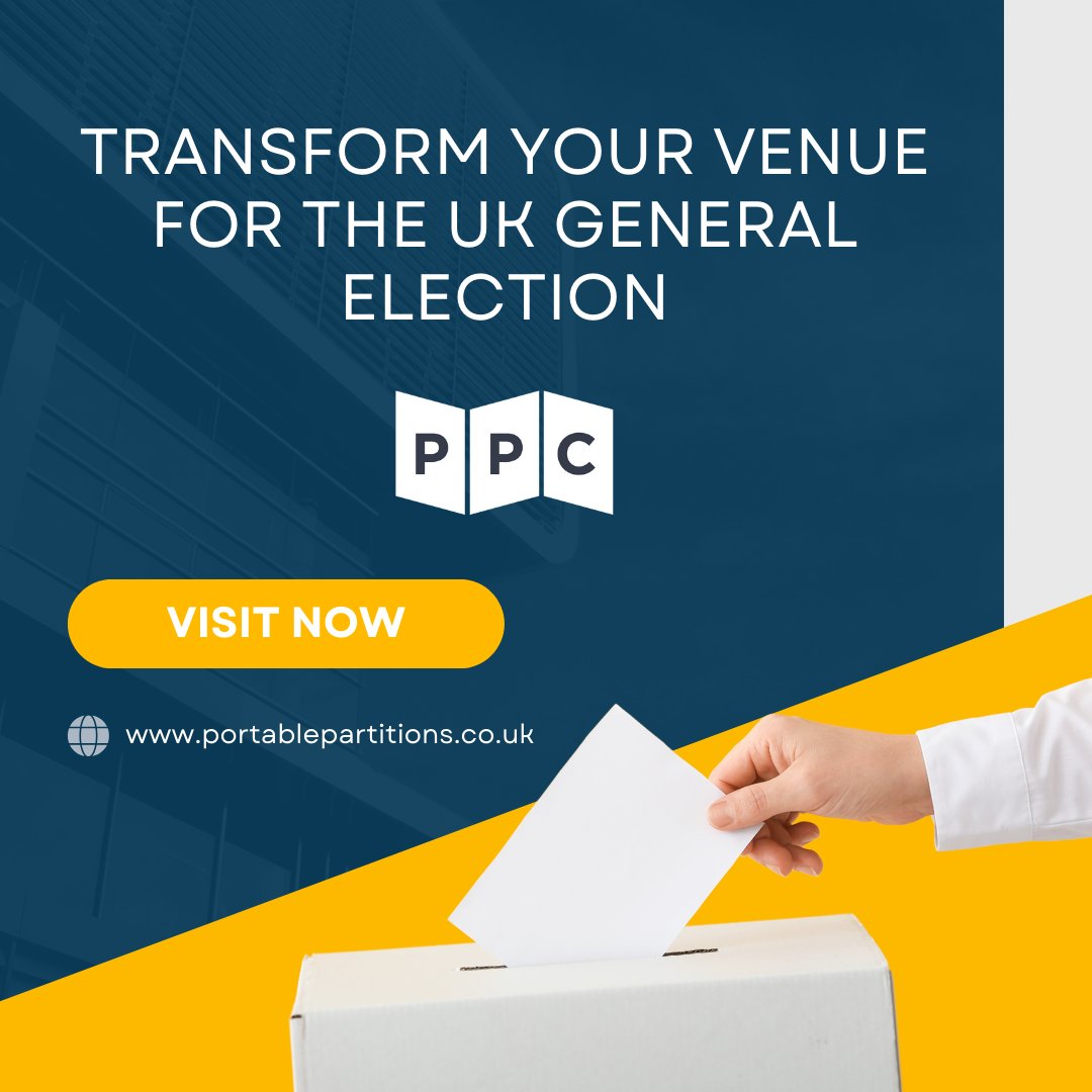 Portable Partitions (@portablepartit3) on Twitter photo #PortablePartitions offer a versatile range of partitions and room dividers to transform your venue into an efficient #PollingStation.
Explore our range and ensure your venue is #UKGeneralElection ready! 🗳️
portablepartitionscompany.co.uk/voting-polling…
#VotingBooths #PrivacyPartitions #RoomDividers #PortablePartitions offer a versatile range of partitions and room dividers to transform your venue into an efficient #PollingStation.
Explore our range and ensure your venue is #UKGeneralElection ready! 🗳️
portablepartitionscompany.co.uk/voting-polling…
#VotingBooths #PrivacyPartitions #RoomDividers
