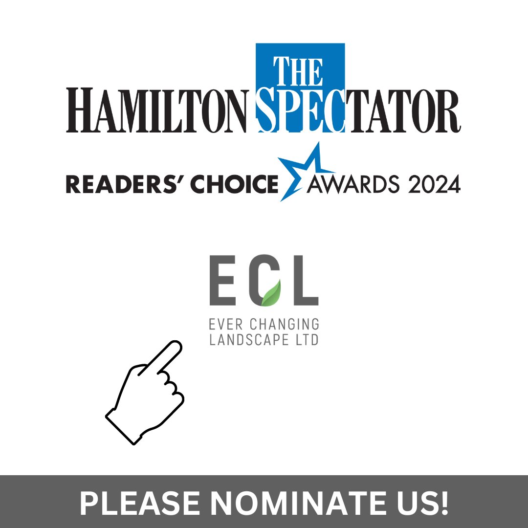 The Hamilton Spectator Readers' Choice Awards 2024 nominated Ever Changing Landscape Inc. Best Landscape and Best Decks / Fences / Patios Company.
We need your help to make it to the voting round.
Please have your nominations in before Sunday, June 14!
bit.ly/3Vl2zP4