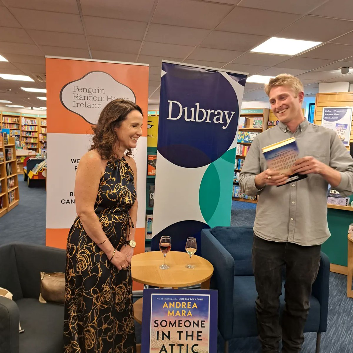 Andrea Mara – Someone In The Attic (@andreamarabooks) on Twitter photo So much fun launching Someone In The Attic last night – thank you <a href="/CottonFinn/">Finn Cotton</a> , <a href="/Diana_Beaumont/">Diana Beaumont</a> , <a href="/leonoor_araujo/">Leonor Pestana Araújo</a> <a href="/KateTakes5/">Kate Gunn</a> and <a href="/DubrayBooks/">Dubray</a> Blackrock booksellers for making it happen so spectacularly and especially the surprise birthday cake! So much fun launching Someone In The Attic last night – thank you <a href="/CottonFinn/">Finn Cotton</a> , <a href="/Diana_Beaumont/">Diana Beaumont</a> , <a href="/leonoor_araujo/">Leonor Pestana Araújo</a> <a href="/KateTakes5/">Kate Gunn</a> and <a href="/DubrayBooks/">Dubray</a> Blackrock booksellers for making it happen so spectacularly and especially the surprise birthday cake!