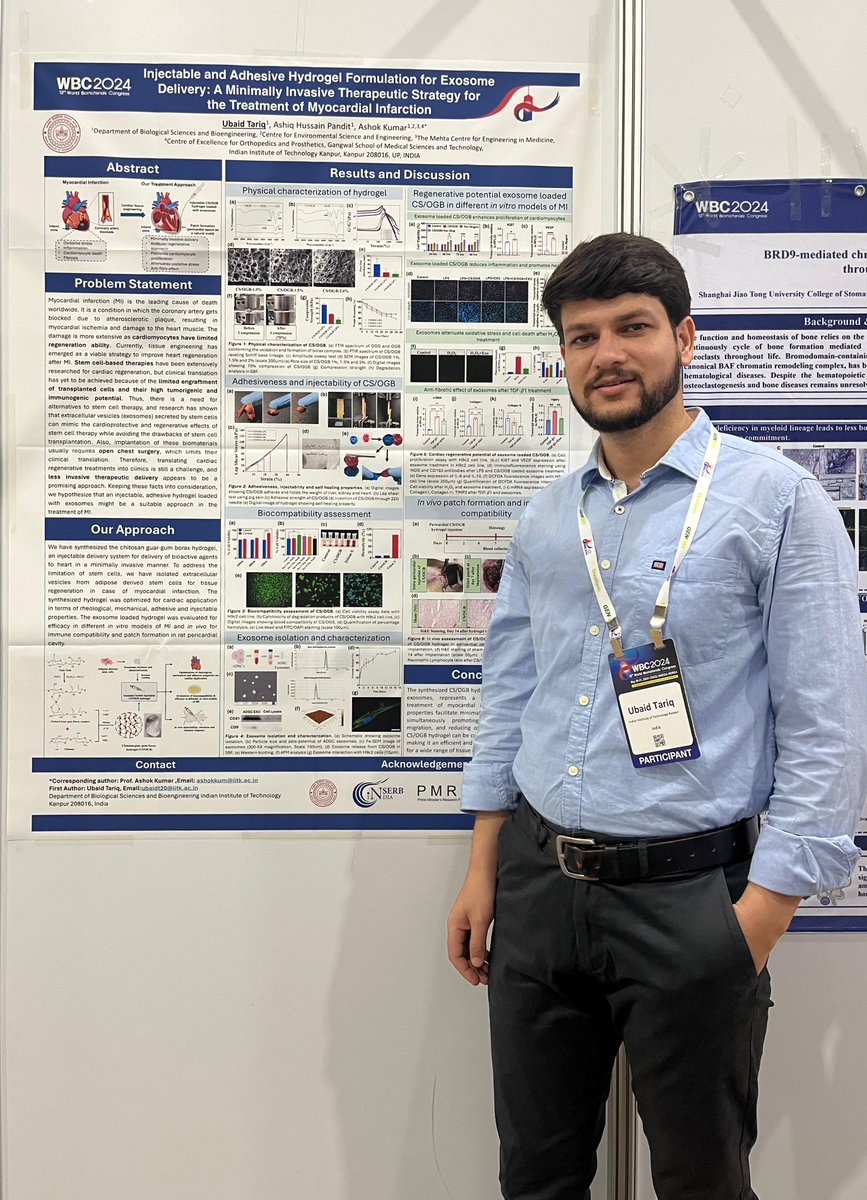 AKBioLabs1's tweet photo. Many congratulations to Mr. Ubaid @ubaid_tariq_ for receiving the best poster presentation award at the 12th World Biomaterials Congress (WBC-2024) held in South Korea. @BSBEIITK1 @mfcem_iitk @IITKanpur https://t.co/wYThG4j4NT