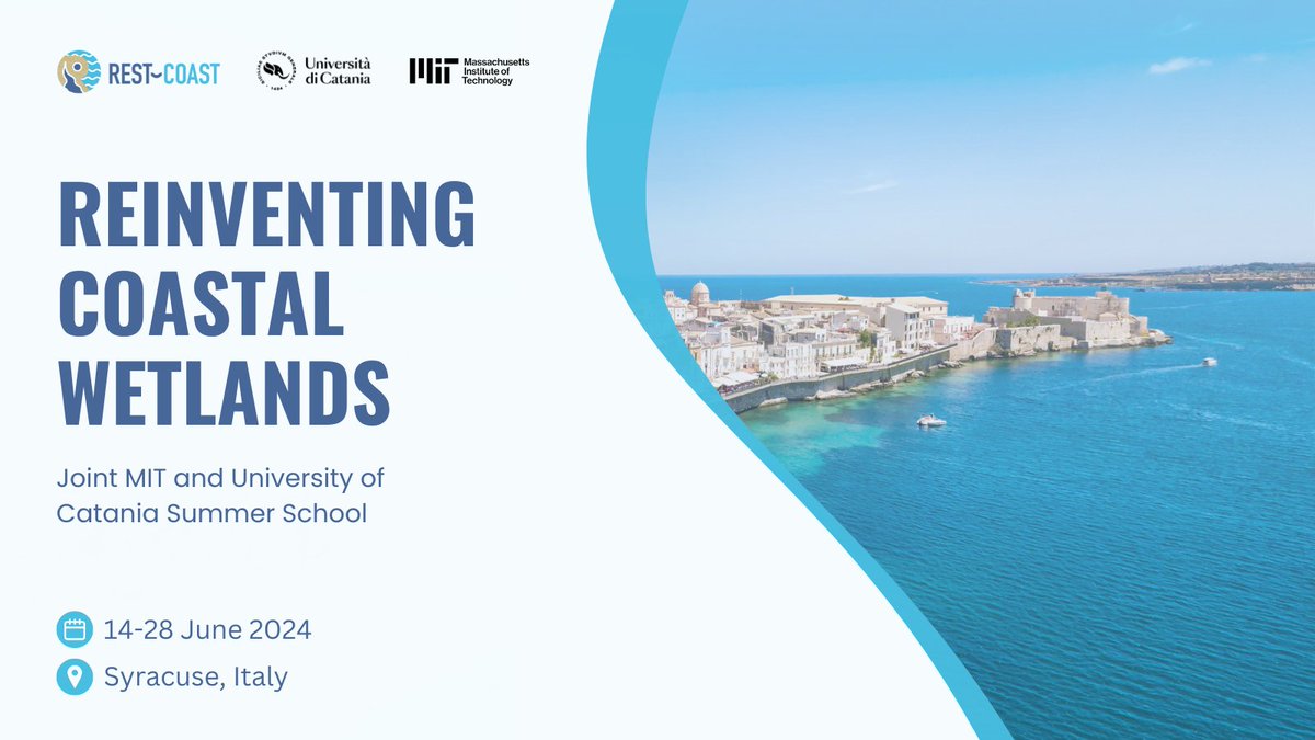 REST-COAST (@restcoast_h2020) on Twitter photo 📢REST-COAST is glad to share that between 14-28 June, the project is hosting a Summer School.
Organised jointly by <a href="/unict_it/">Unict</a> & <a href="/MIT/">Massachusetts Institute of Technology (MIT)</a>, the workshop will take place in Syracuse 🇮🇹 and will welcome more than 20 young researchers who'll dive into the topic of #coastal #restoration. 📢REST-COAST is glad to share that between 14-28 June, the project is hosting a Summer School.
Organised jointly by <a href="/unict_it/">Unict</a> & <a href="/MIT/">Massachusetts Institute of Technology (MIT)</a>, the workshop will take place in Syracuse 🇮🇹 and will welcome more than 20 young researchers who'll dive into the topic of #coastal #restoration.