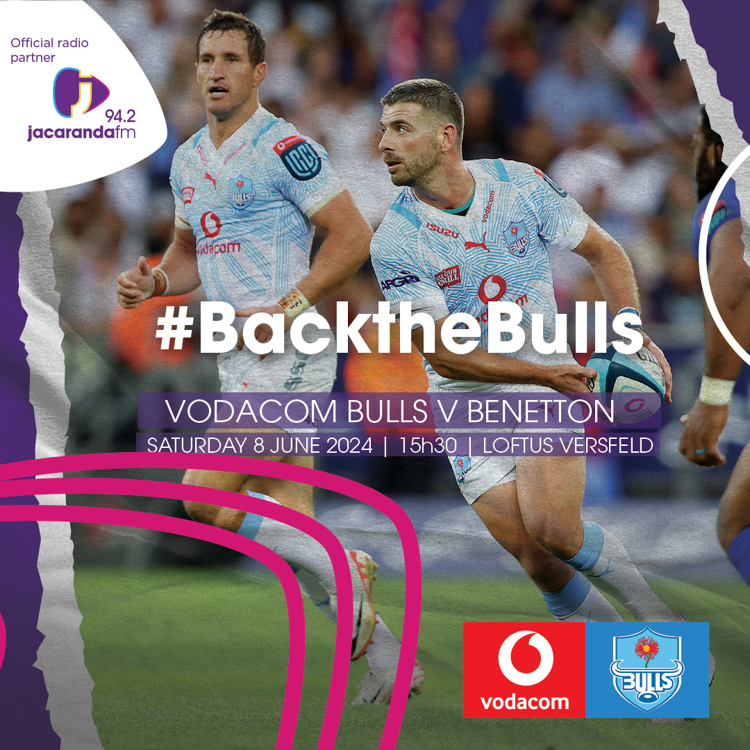 jacarandafm's tweet photo. The stage is set for an epic showdown! π
The @BlueBullsRugby face Benetton in a home quarter-final of the Vodacom United Rugby Championship.
Let's bring the noise and back our Bulls to triumph!Β
#LoftusQuarterFinal #BullsCharge https://t.co/llqDzdPPfC