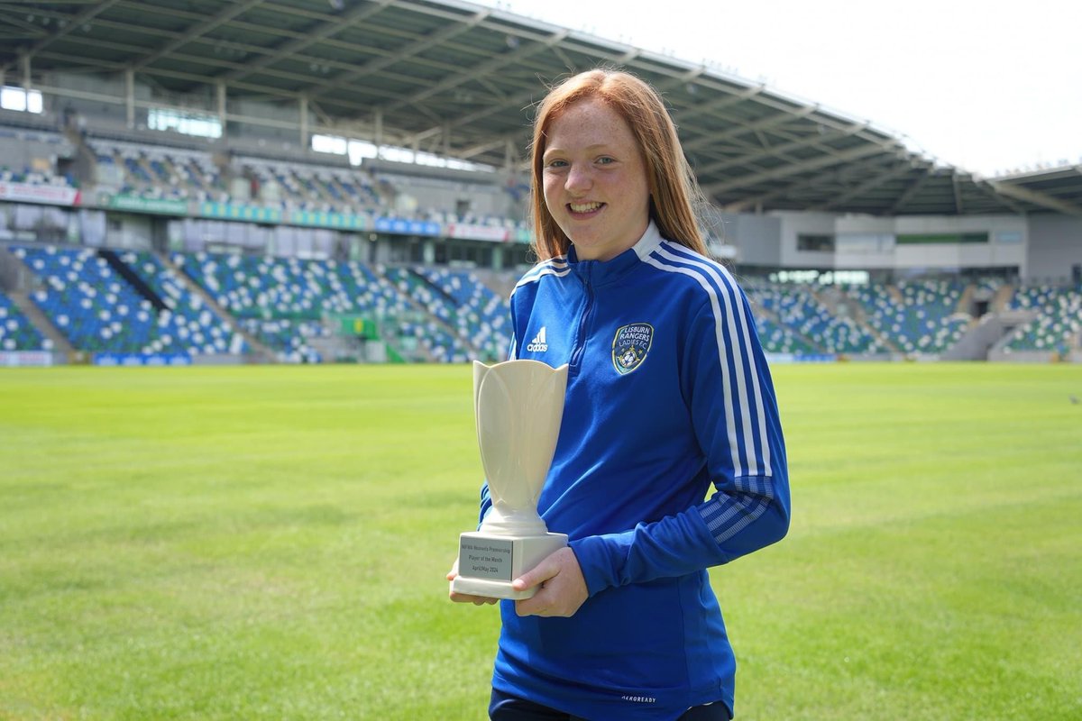Congratulations to our Year 13 student Gracie Conway who has won the Sports Direct Women’s Premiership Player of the Month Award for April/May.
Gracie has made a fantastic start to the season with her newly promoted team Lisburn Rangers, scoring 6 goals in 5 matches.