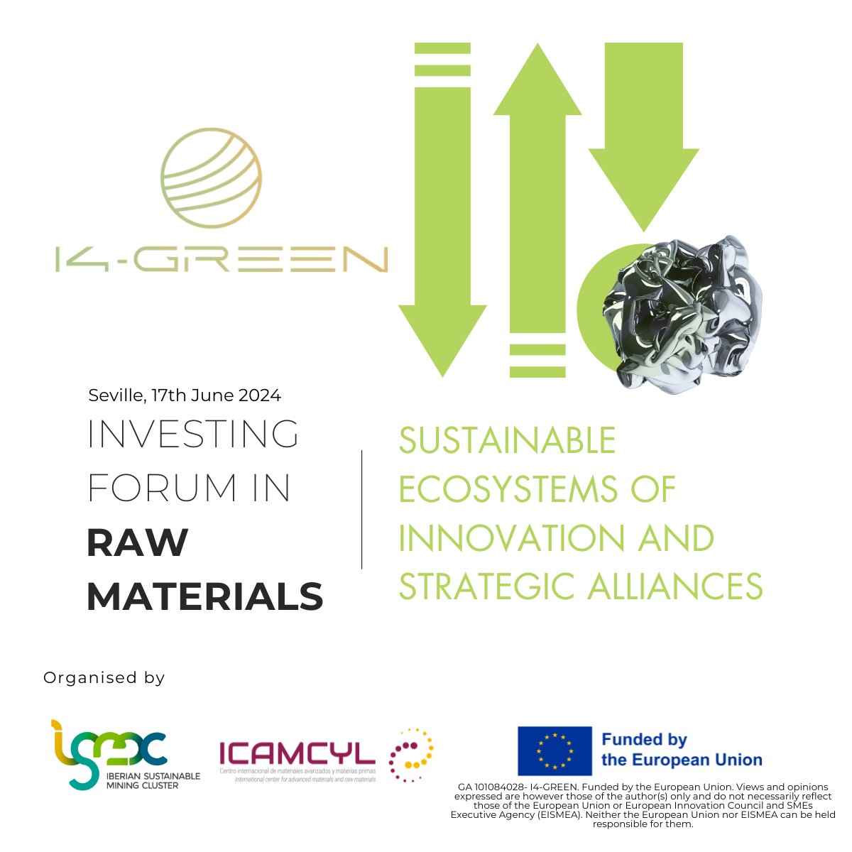 i4green_eu's tweet photo. The @i4green_eu 'Investing Forum in Raw Materials' will feature working sessions on EU funding and investment opportunities! 🌍🔄

The Agenda will be shared soon! Stay tuned!

Register here: https://t.co/7G5H9HMATx https://t.co/0MFcK8EALD
