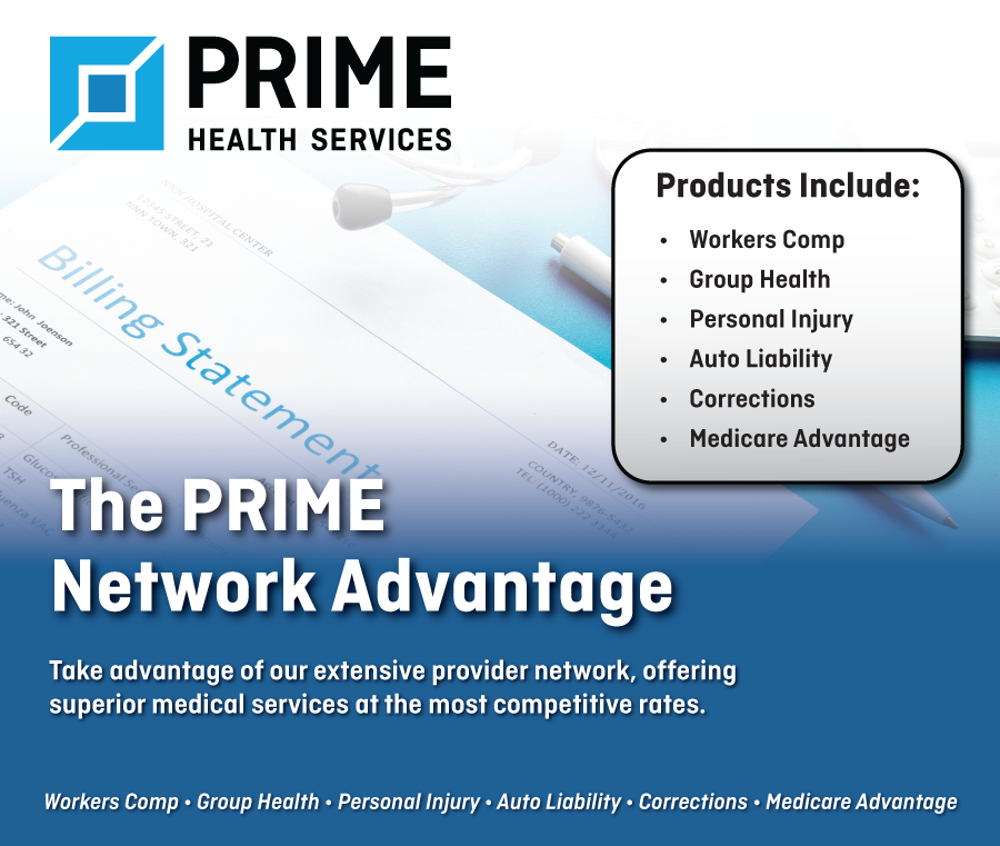 Discover the network advantage with Prime Health Services: Our extensive provider network ensures you receive superior medical services at the most competitive rates. Trust us for quality care and exceptional value.

To learn more, visit: primehealthservices.com
(866) 348-3887