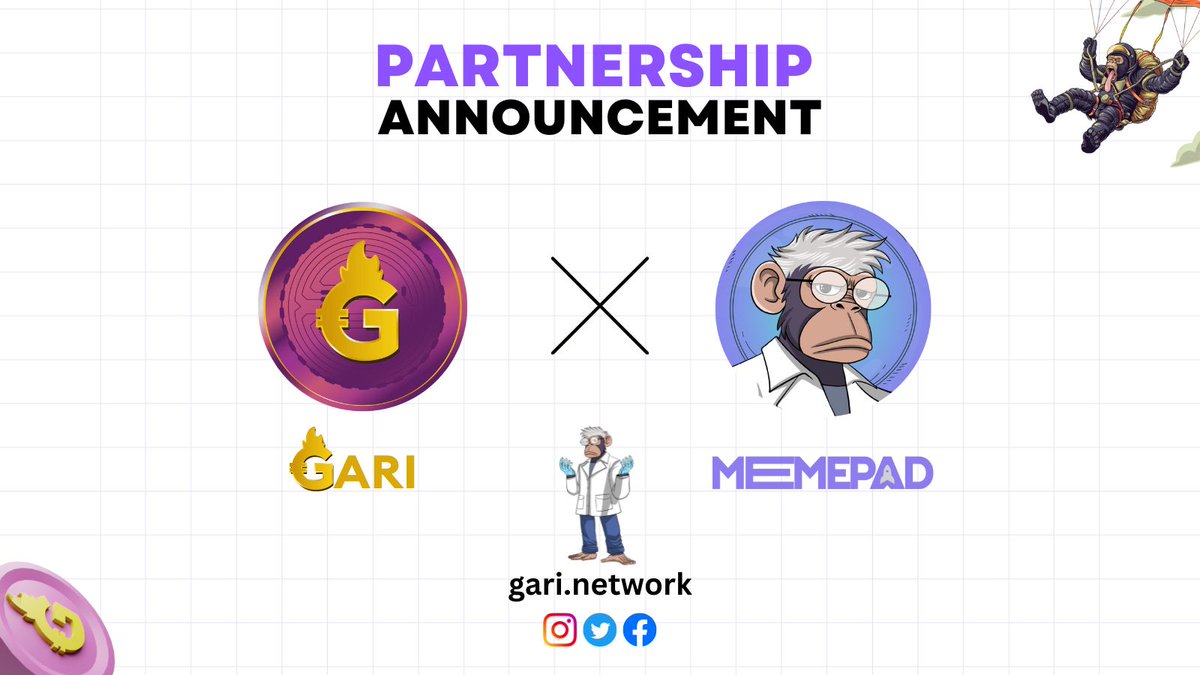 𝐏𝐚𝐫𝐭𝐧𝐞𝐫𝐬𝐡𝐢𝐩 𝐀𝐧𝐧𝐨𝐮𝐧𝐜𝐞𝐦𝐞𝐧𝐭 📢🚨 We are thrilled to  announce a new and exciting partnership between 𝗚𝗔𝗥𝗜 𝗡𝗲𝘁𝘄𝗼𝗿𝗸  𝗮𝗻𝗱 𝗠𝗲𝗺𝗲𝗣𝗮𝗱 🤝 ↘️ 𝐀𝐛𝐨𝐮𝐭 @MemePadSol: MEMEPad is the Leading  Unruggable, Decentralized and ...