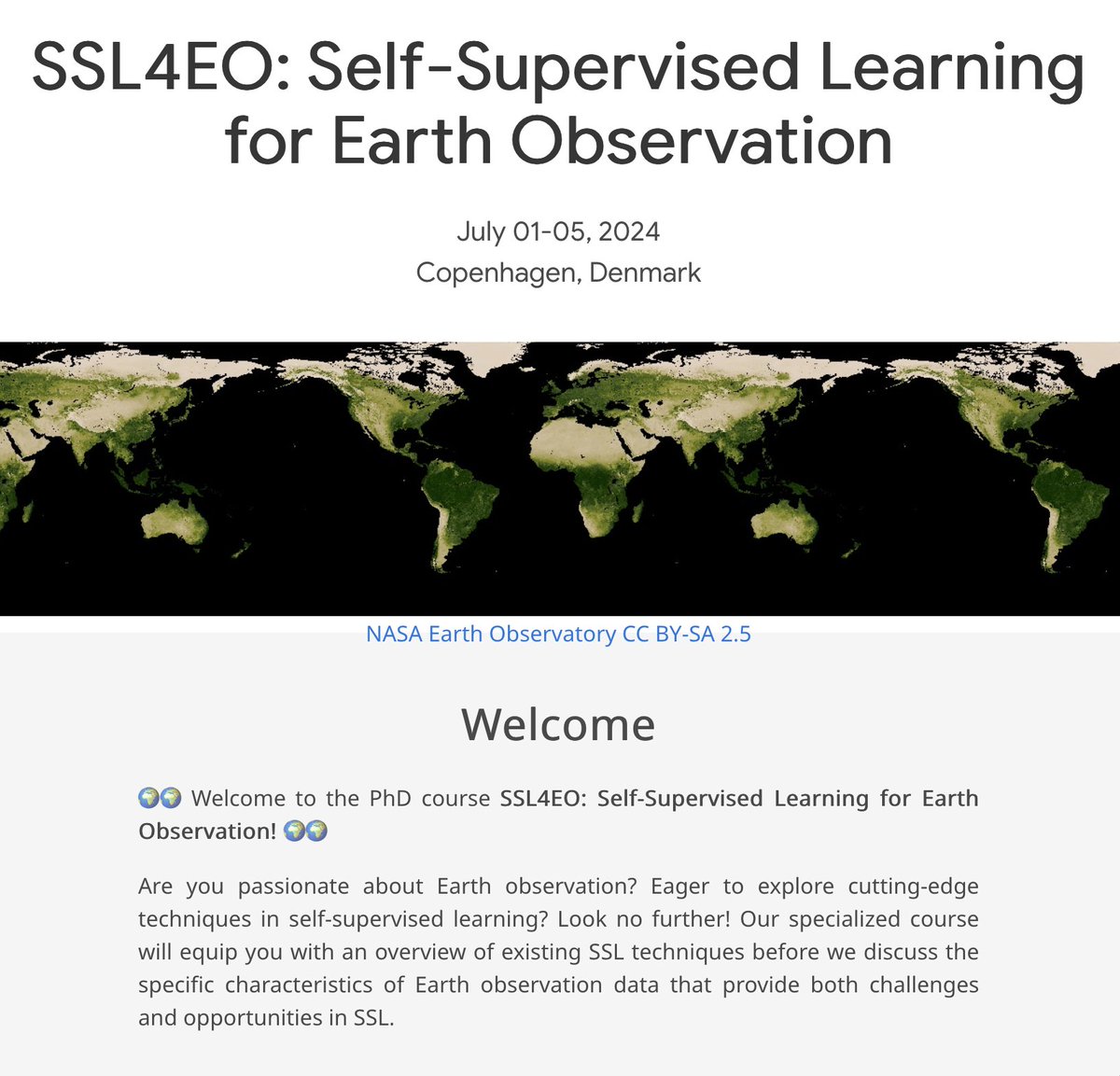 Nico Lang (@nicolangnl) on Twitter photo At University of Copenhagen, we are organizing a summer PhD course on SSL4EO. Registration is now open via: ankitkariryaa.github.io/ssl4eo/ (seats are limited). We are looking forward to hear from: <a href="/randall_balestr/">Randall Balestriero</a>, <a href="/MarcCoru/">Marc Rußwurm</a>, <a href="/kklmmr/">Konstantin Klemmer</a>, @brunosan, @JanDirkWegner1, <a href="/xiaoxiang_zhu/">Xiaoxiang ZHU</a> At University of Copenhagen, we are organizing a summer PhD course on SSL4EO. Registration is now open via: ankitkariryaa.github.io/ssl4eo/ (seats are limited). We are looking forward to hear from: <a href="/randall_balestr/">Randall Balestriero</a>, <a href="/MarcCoru/">Marc Rußwurm</a>, <a href="/kklmmr/">Konstantin Klemmer</a>, @brunosan, @JanDirkWegner1, <a href="/xiaoxiang_zhu/">Xiaoxiang ZHU</a>