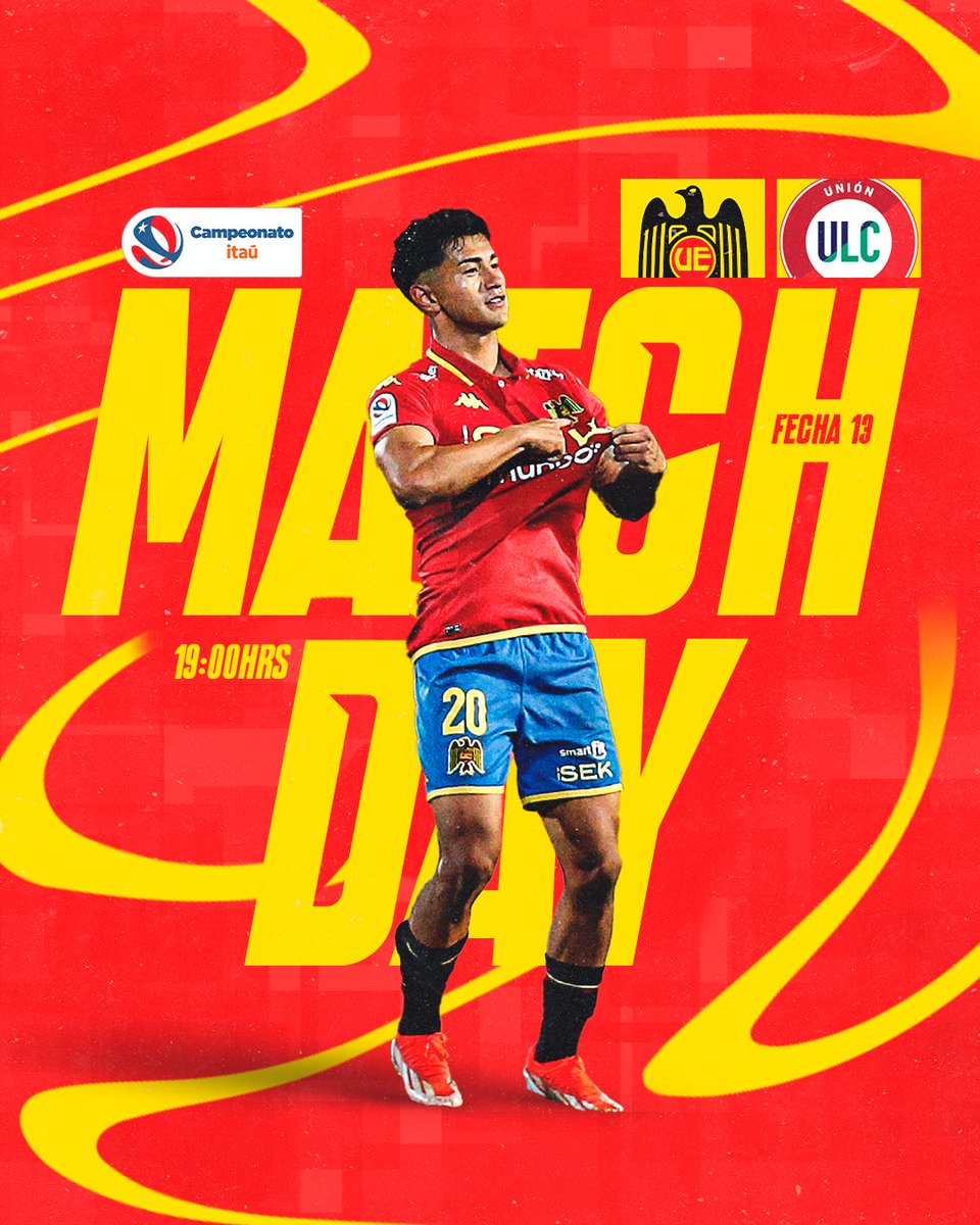 🔴 𝑴𝑨𝑻𝑪𝑯𝑫𝑨𝒀 🟡

🆚 <a href="/ulcsadpoficial/">Unión La Calera SADP</a> 
🏆 Fecha 13 | #CampeonatoItaú
🏟️ Santa Laura- Universidad SEK 
🕖 19:00 horas
📺 <a href="/TNTSportsCL/">TNT Sports Chile</a>