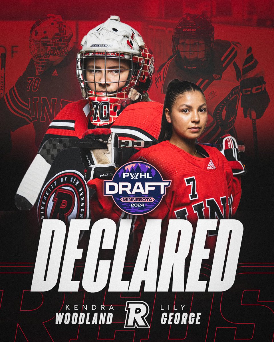Best of luck to <a href="/UNBWHockey/">UNB REDS Women's Hockey</a> alumnae Kendra Woodland and Lily George in the 2024 PWHL Draft! 🙌

Tune in on June 10 at 8:00 pm AST to watch the draft live!

📺 Stream it here: youtube.com/@thepwhloffici… 

#goredsgo | #PWHLDraft