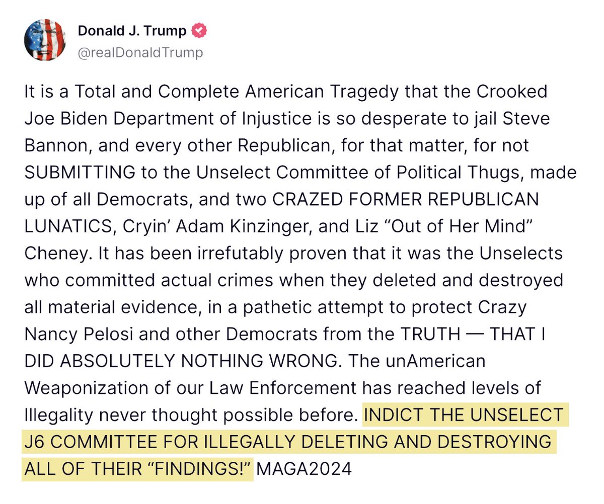 Seeking to prosecute those who uphold the rule of law is just what a dictator would do.

On day one. 

And every day thereafter.