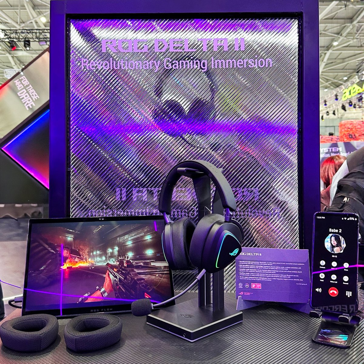 ASUS_ROG's tweet image. 🎧Gear up for victory with #ROGDeltaII at #Computex2024!
 
🔥Fit for champs:
✅Tri-mode connectivity
✅Balanced sound signature
✅10mm super-wideband mic
✅DualFlow Audio for simultaneous audio playback
✅ROG SpeedNova with ultra-low latency
