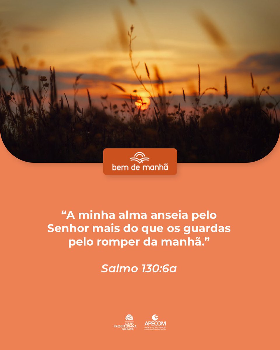 ipboficial's tweet image. Bem de Manhã: Comece o dia meditando na sabedoria de Deus.

“A minha alma anseia pelo Senhor mais do que os guardas pelo romper da manhã.”

Salmo 130:6a