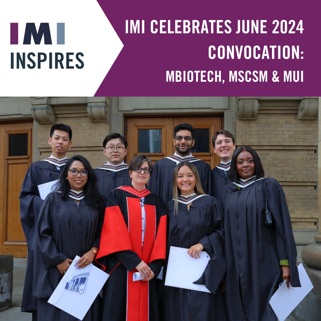 Institute for Management & Innovation (IMI) 🇨🇦 (@imiuoft) on Twitter photo Join us in celebrating our Class of 2024! 👏🎉🎓️
Read about our amazing graduates in our latest IMI Inspires, featuring Nadine from @mbiotech_news, Jacob from <a href="/UTMMScSM/">MScSM Program</a>, and Eric from <a href="/MUI_UofT/">Master of Urban Innovation</a>! 💚
uoft.me/June2024Grad
#uoft #imiuoft #uoftdefygravity #UofTGrad24 Join us in celebrating our Class of 2024! 👏🎉🎓️
Read about our amazing graduates in our latest IMI Inspires, featuring Nadine from @mbiotech_news, Jacob from <a href="/UTMMScSM/">MScSM Program</a>, and Eric from <a href="/MUI_UofT/">Master of Urban Innovation</a>! 💚
uoft.me/June2024Grad
#uoft #imiuoft #uoftdefygravity #UofTGrad24