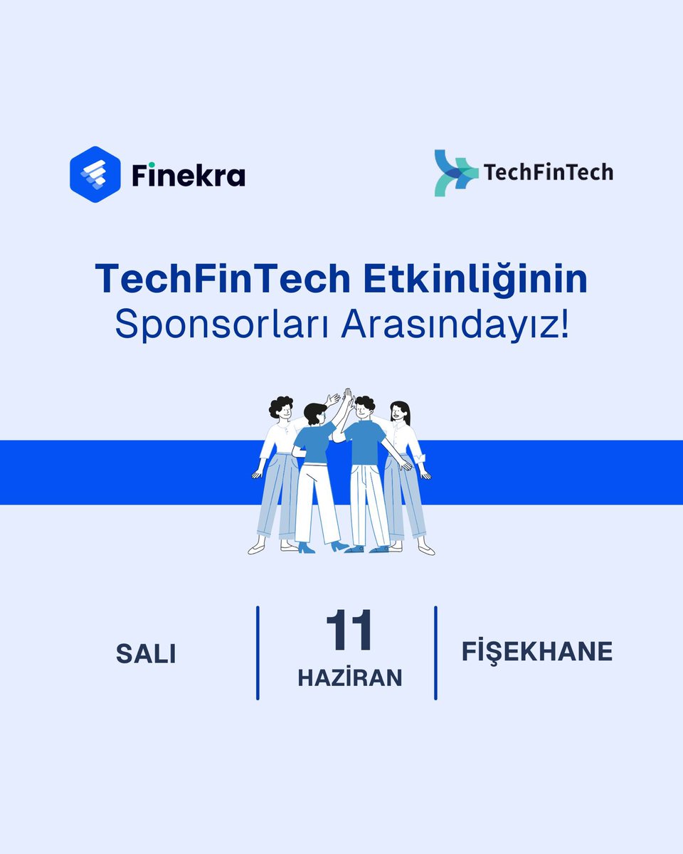 finekra's tweet photo. TechFinTech Etkinliğinin Sponsorları Arasındayız!
11 Haziran Salı günü Fişekhane’de gerçekleşecek etkinlikte sizleri de standımıza bekleriz.
#finekra #techfintech https://t.co/0QJoDeR2Lr