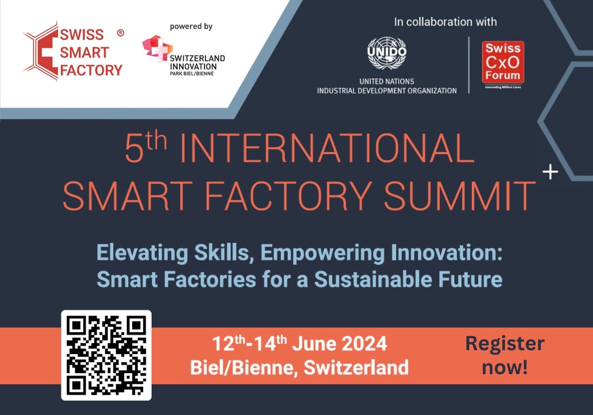 investCH's tweet image. For all those who will be in Switzerland next week and are interested in the #FutureOfAutomation⚙️:

There are still tickets available for the 5th International Smart Factory Summit (June 12-14) at Switzerland Innovation Park Biel.👇
eventfrog.ch/en/p/courses-s…