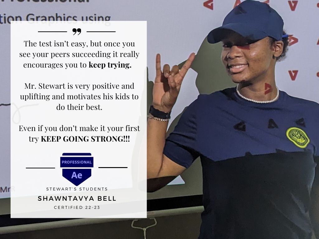 STEWDIOUS STUDIOS (@stewdious21) on Twitter photo MORE Stewdious Students Success Stories! Thanks to
<a href="/Certiport/">Certiport</a>
<a href="/LearnKey/">LearnKey</a>
<a href="/Adobe/">Adobe</a>
<a href="/findmesoftware/">Keith German πβ³οΈπ₯π£</a>
<a href="/AntonioRios2025/">Antonio Rios, M.Ed.</a>
<a href="/JasonManibog/">Mr.Idiotic</a>
@springisd
for the continued support! #Stewdious MORE Stewdious Students Success Stories! Thanks to
<a href="/Certiport/">Certiport</a>
<a href="/LearnKey/">LearnKey</a>
<a href="/Adobe/">Adobe</a>
<a href="/findmesoftware/">Keith German πβ³οΈπ₯π£</a>
<a href="/AntonioRios2025/">Antonio Rios, M.Ed.</a>
<a href="/JasonManibog/">Mr.Idiotic</a>
@springisd
for the continued support! #Stewdious